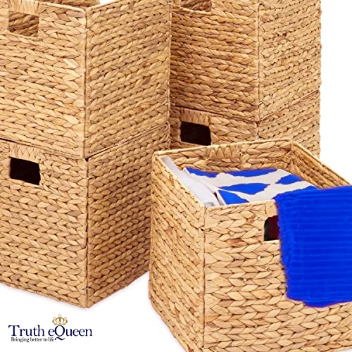 Wicker Storage Baskets 12x12x12 In, 6Pcs A168