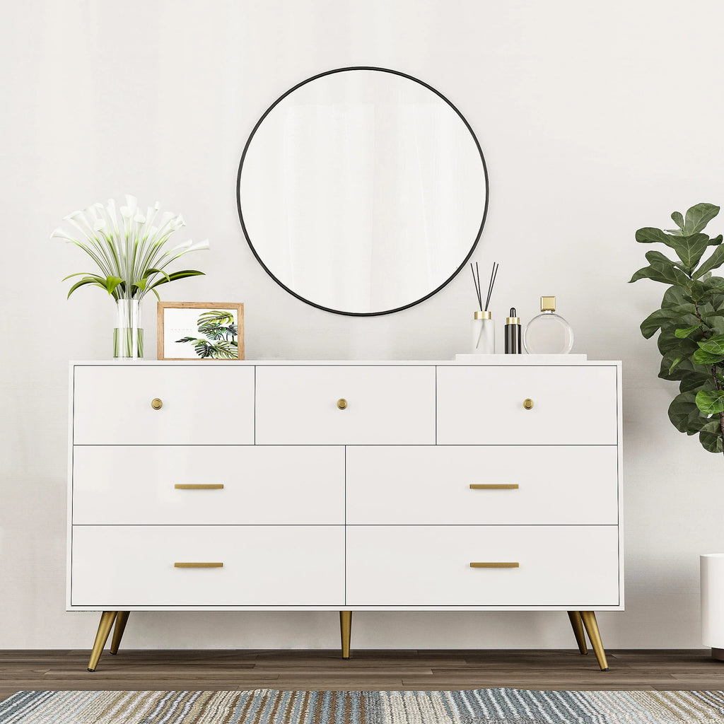 White 6 Drawer Dresser J71493