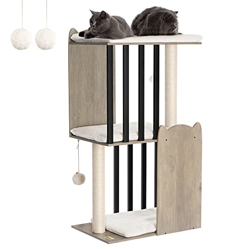 3-Tier Cat Tree Tower Condo with Sisal Scratching Posts K131