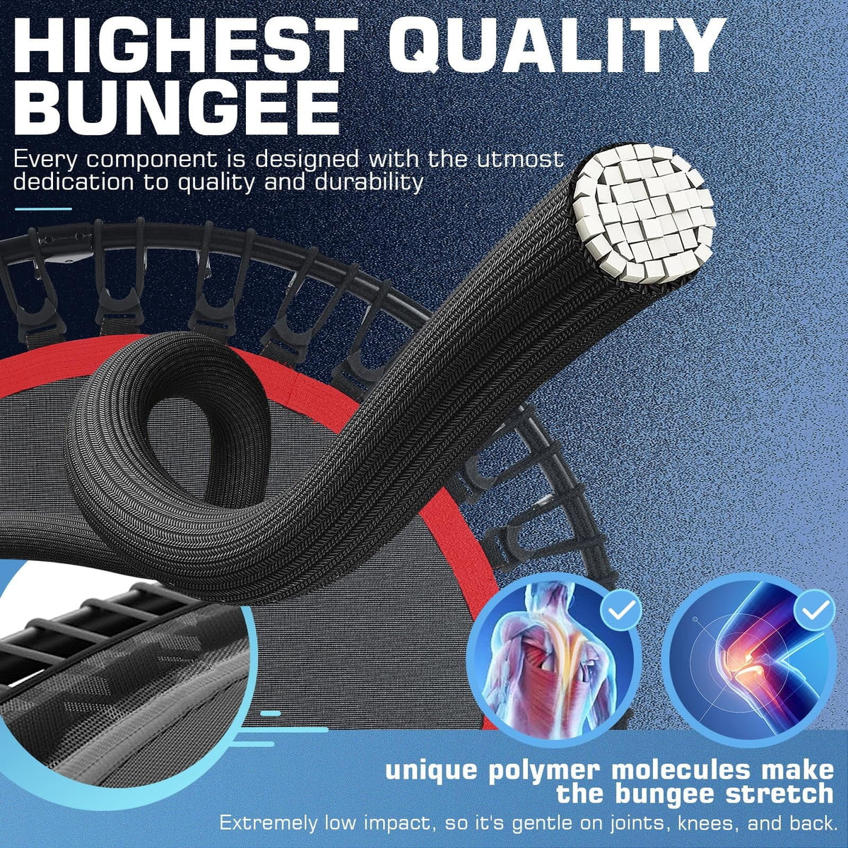 Foldable Mini Trampoline with Bungees I278