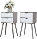 Blue Nightstand with Drawer Solid Wood Leg I35650