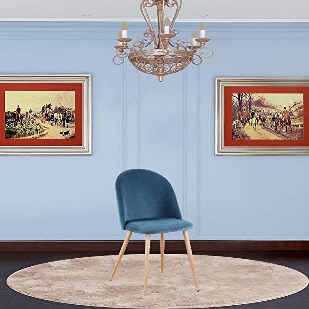 Blue Velvet Upholstered Dining Side Chairs W747794