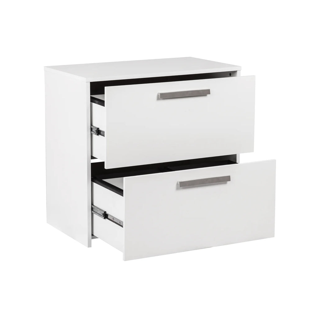 White 2-Drawer Engineered Wood File Cabinet R72296