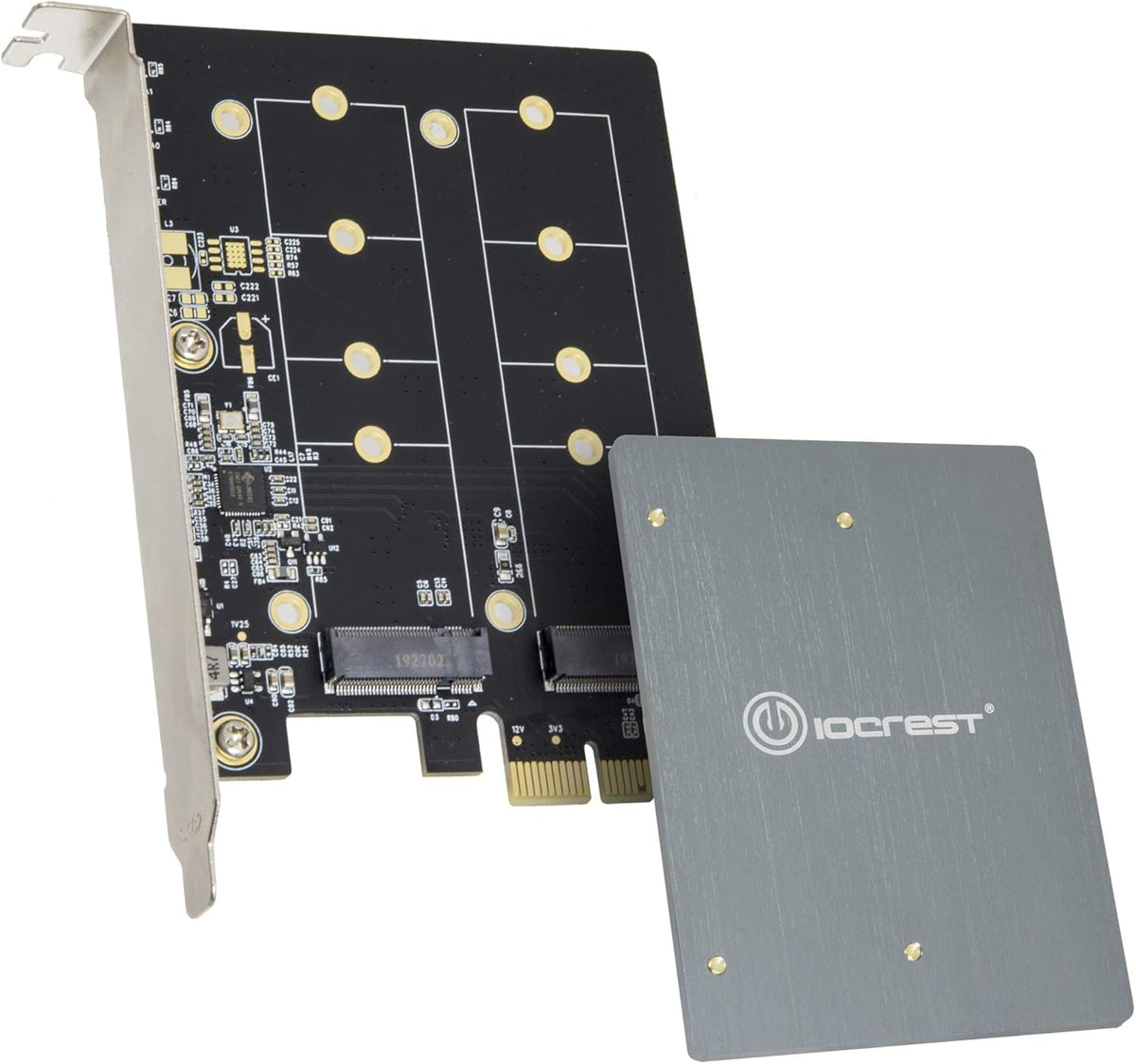 Dual M.2 SATA SSD PCI Express 3.0 x1 Expansion Card V41637