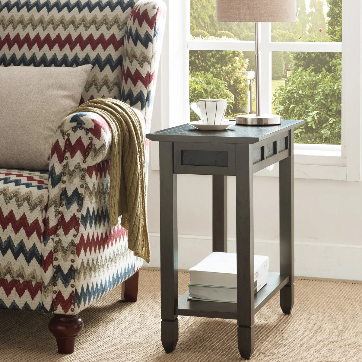 Rustic Oak Chairside Table T973436
