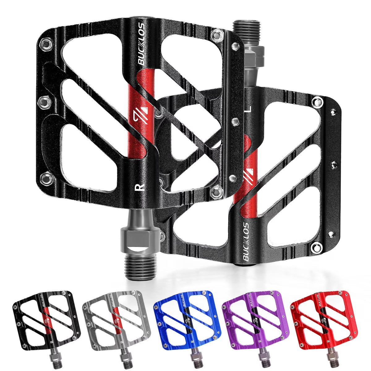 CNC Aluminum Alloy MTB Flat Pedals 3 Bearings 9/16" A80561
