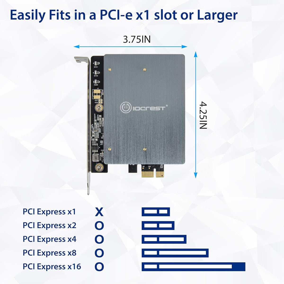 Dual M.2 SATA SSD PCI Express 3.0 x1 Expansion Card V41637