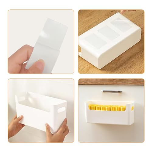2 Pack Adhesive Over Cabinet Door Organizer Plastic Storage Containers Translucent V35245