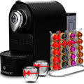 Black Espresso Machine for Nespresso Capsules with Holder and Cups B622