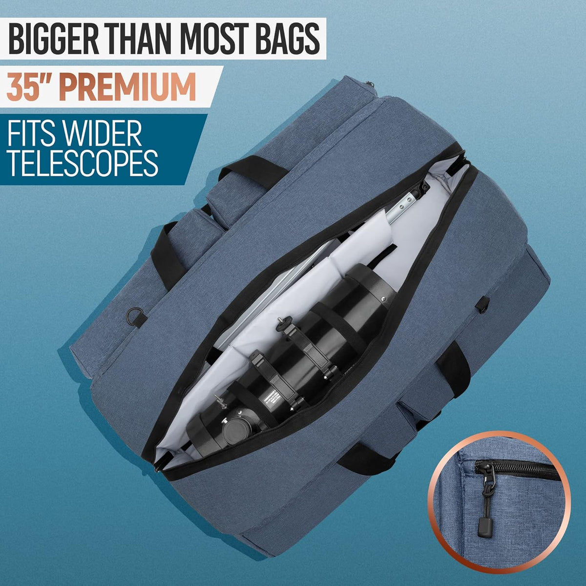 Telescope and Tripod Case/Bag with Padded Accessories Pockets J2219