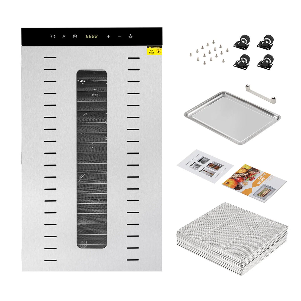 1700W Multi-Tier Electric Food Dehydrator with 20 Stainless Steel Trays T450