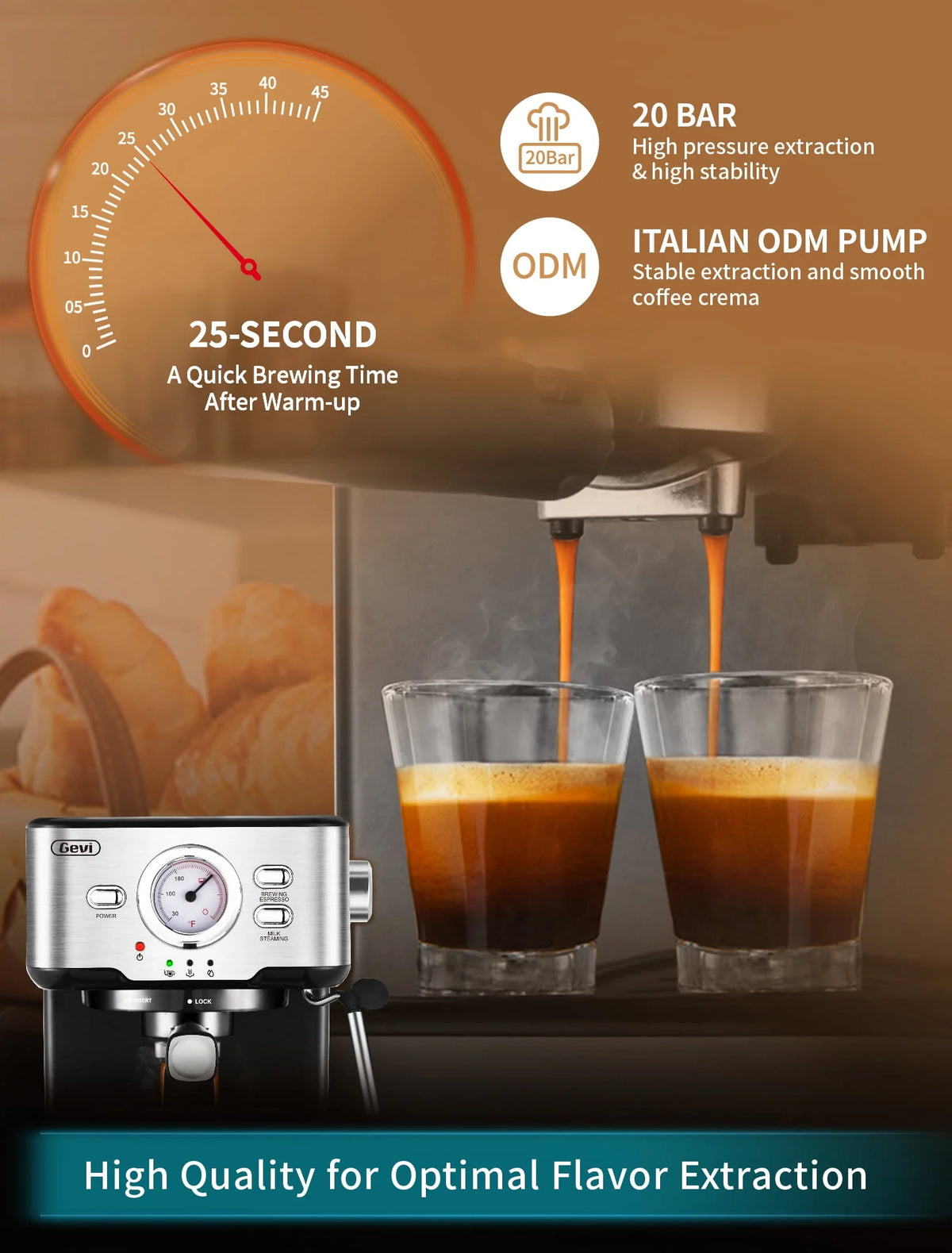 15 Bar Espresso Machine with Steamer C50428