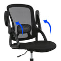 Black Fabric Ergonomic Mesh Back Office Chair with Flip-up Arms A624