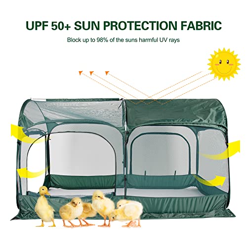 Green Pop-Up Chicken Pen with 3 Doors and Handbag G8972