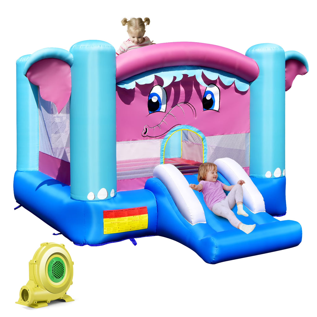 Inflatable Bounce House 3-in-1 Elephant Theme Castle with Blower W987742