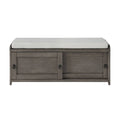 Grey Wood Storage Bench with Cabinets G1353