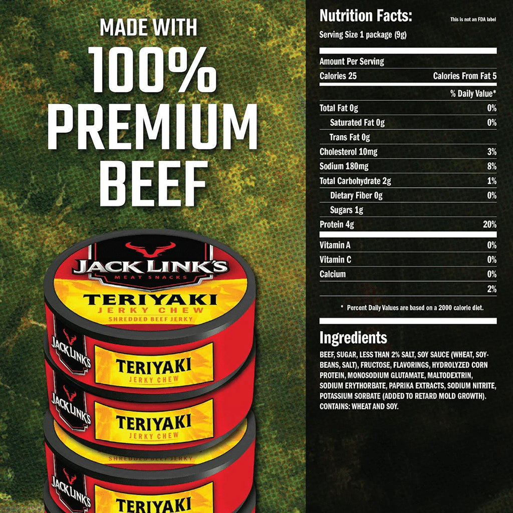 Teriyaki Beef Jerky Chew Tins .32oz B227