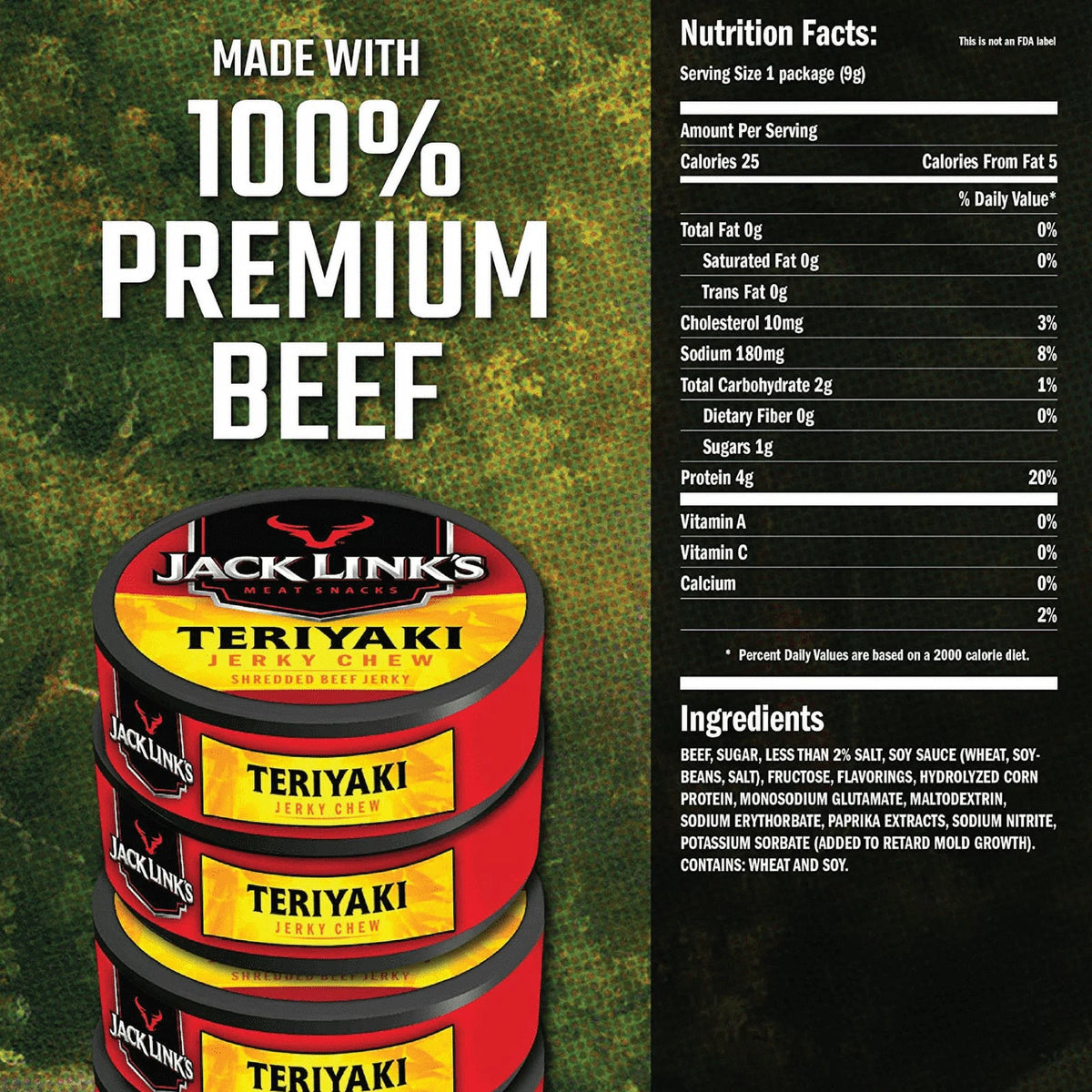 Teriyaki Beef Jerky Chew Tins .32oz B227
