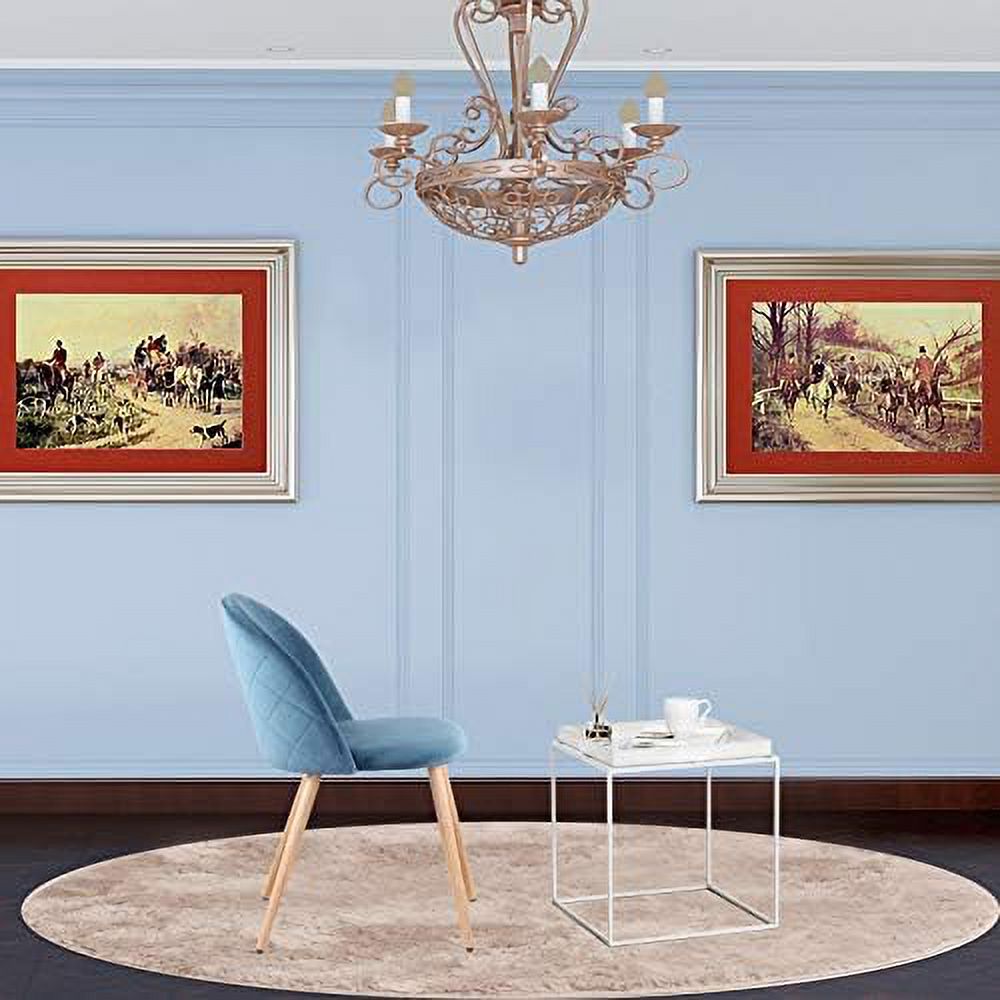 Blue Velvet Upholstered Dining Side Chairs W747794