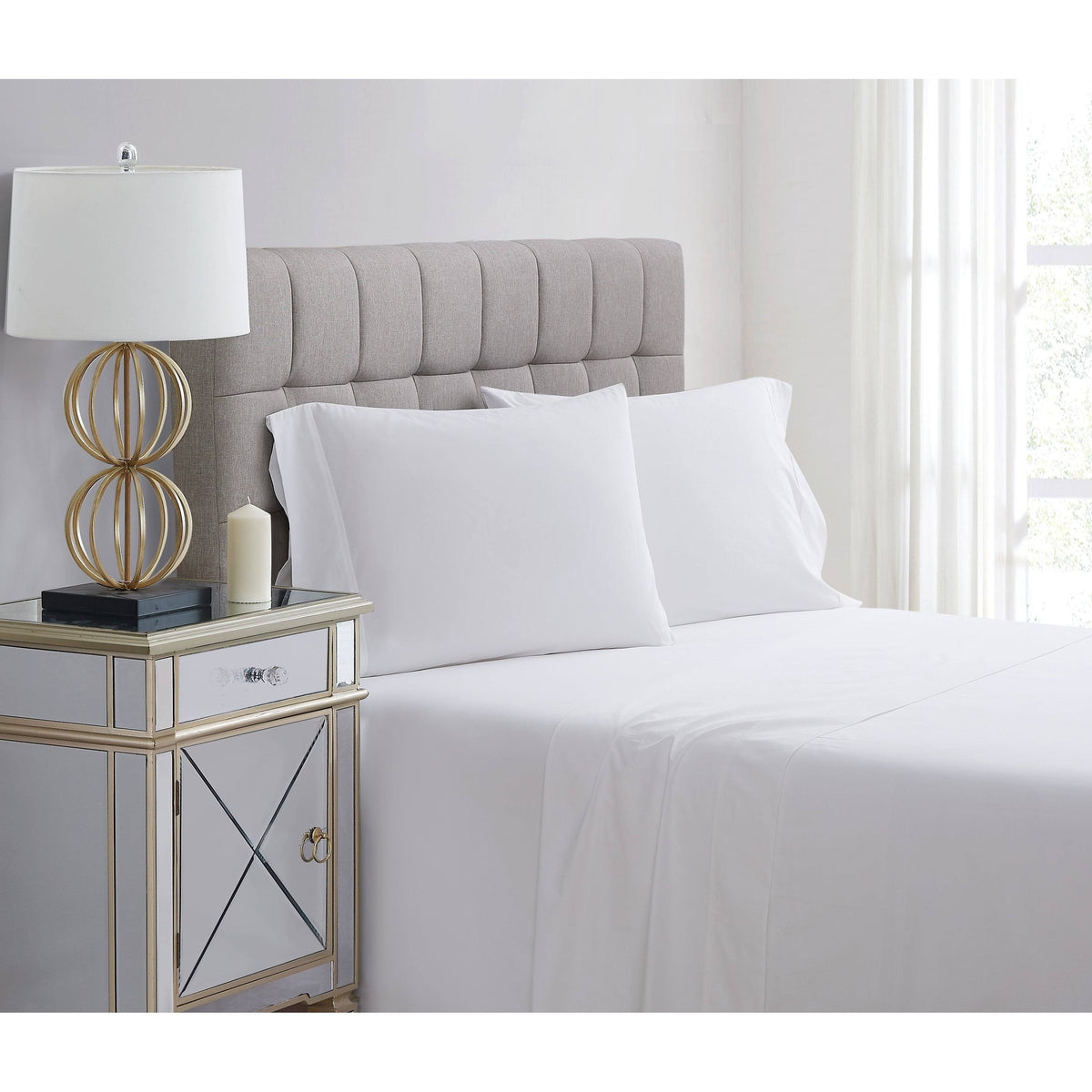 White Queen Percale Sheet Set O9003