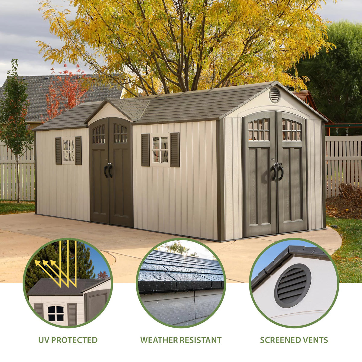 20 ft. x 8 ft. Outdoor Storage Shed Desert Sand A831