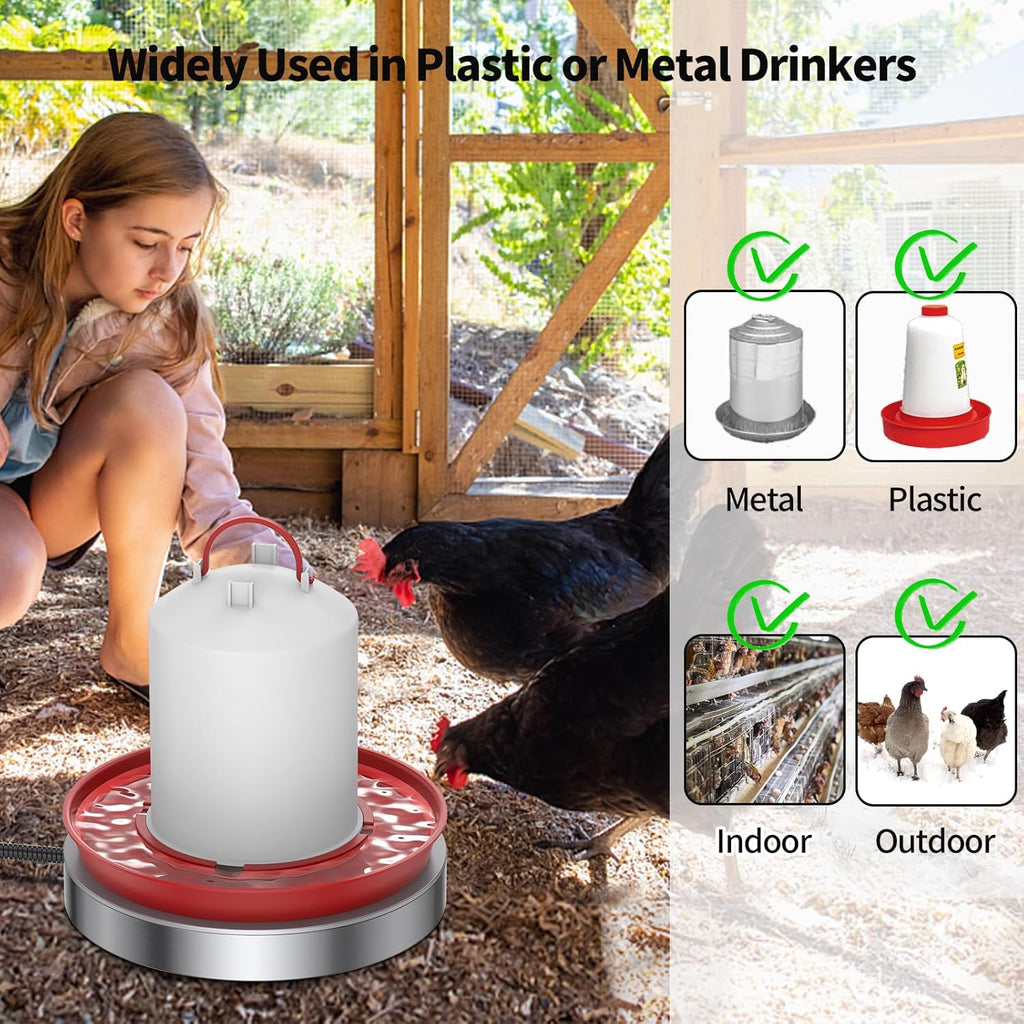 15 Inch 125W Heated Chicken Waterer Base with 10FT Cable B27874