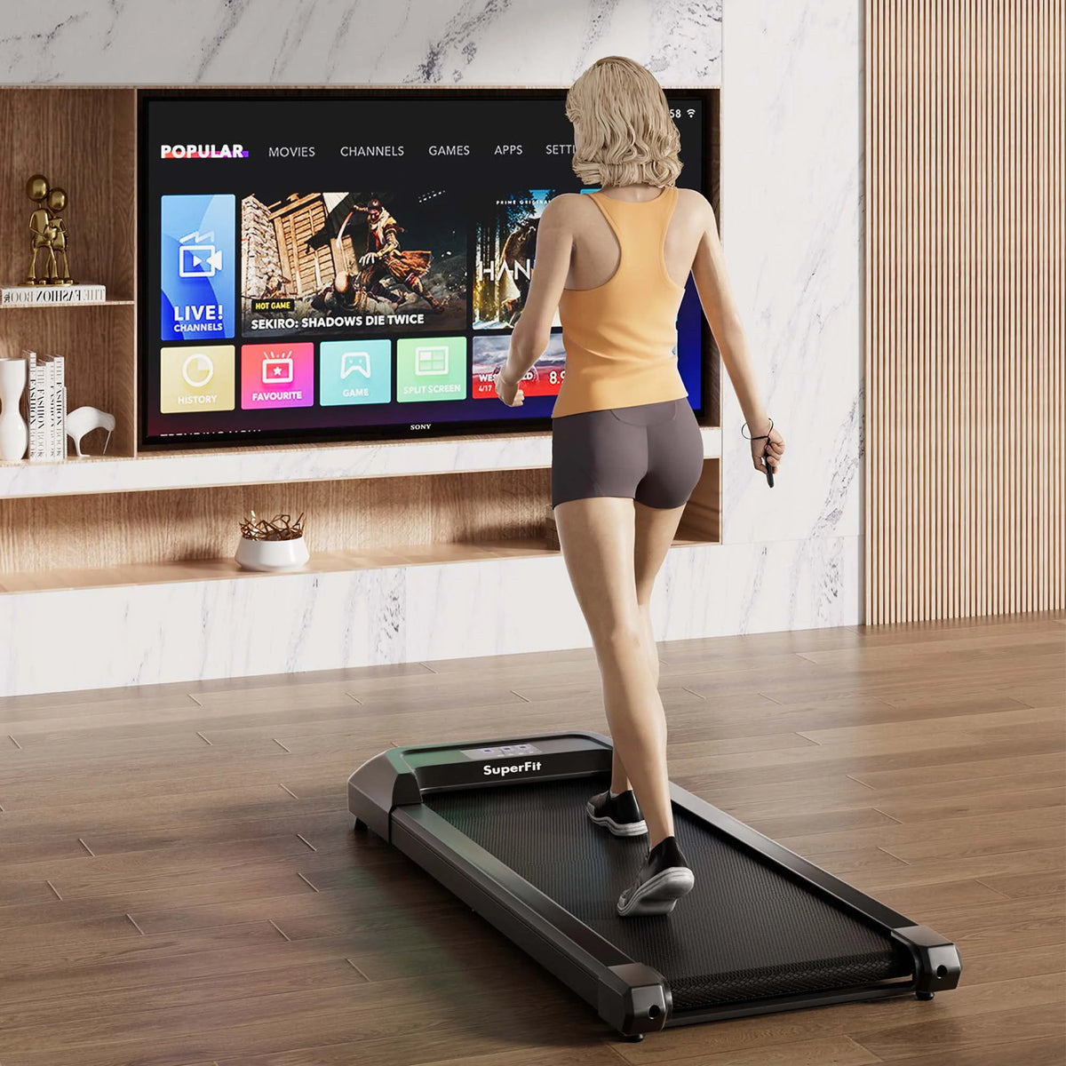 0.6-3.8MPH Walking Pad Under Desk Treadmill with Remote Control N581