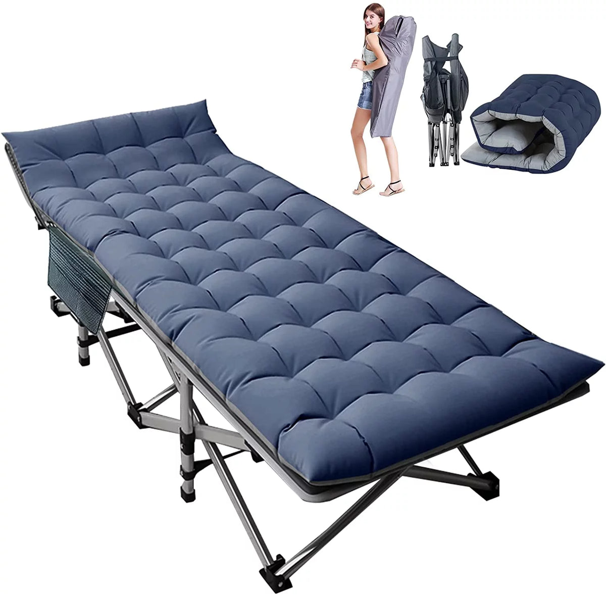 Folding Bed with Mattress and Carrying Bag U244630