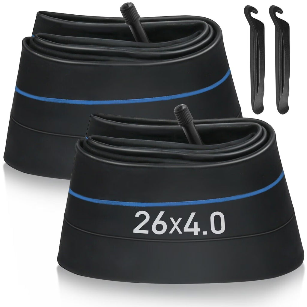 2 Pack 26'' x 4.0 Fat Tire Inner Tube 35mm Schrader Valve with 2 Tire Levers D77393