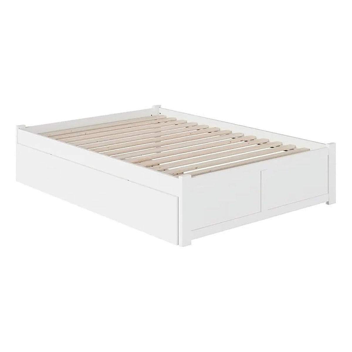 White Full Hardwood Storage Platform Bed M272194