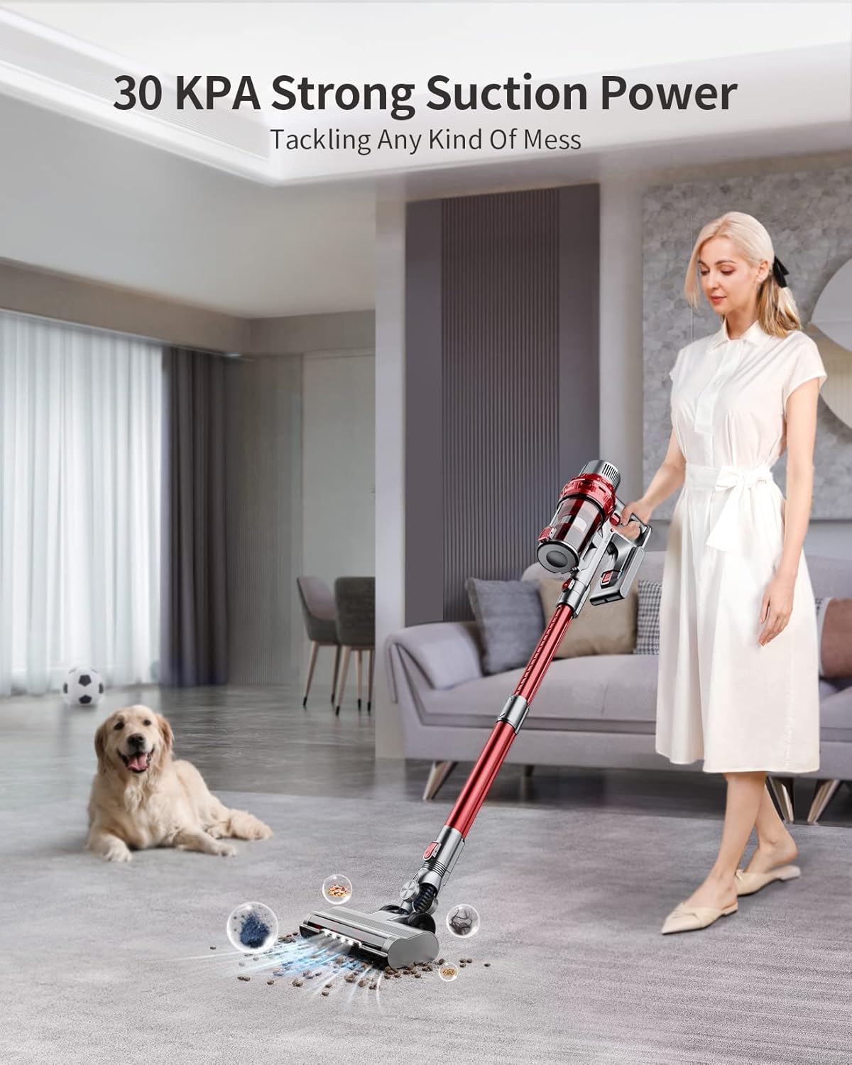 Cordless Stick Vacuum Cleaner with Detachable Battery X98088
