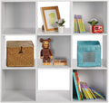 White 9-Cube Wooden Storage Organizer B2874