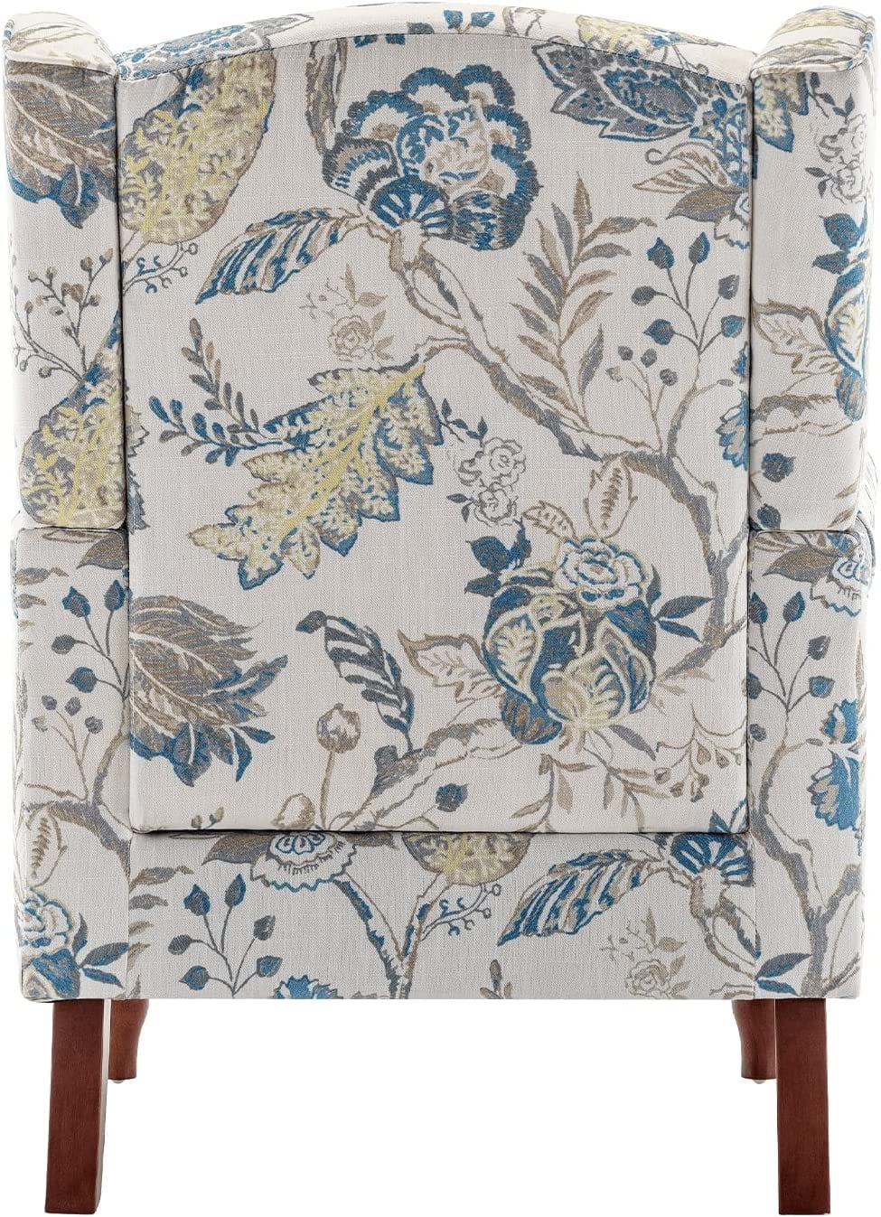 Blue Floral Print Upholstered Armchair W638