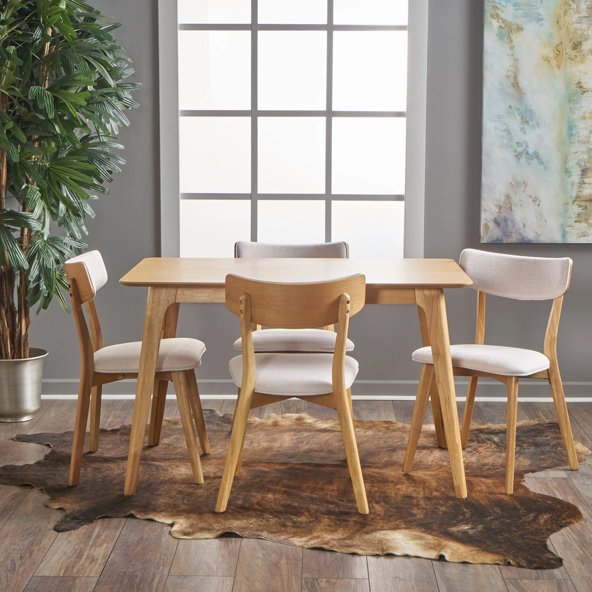 5-Piece Light Beige Dining Set D994