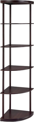 5-Shelf Corner Bookshelf Cappuccino I214564