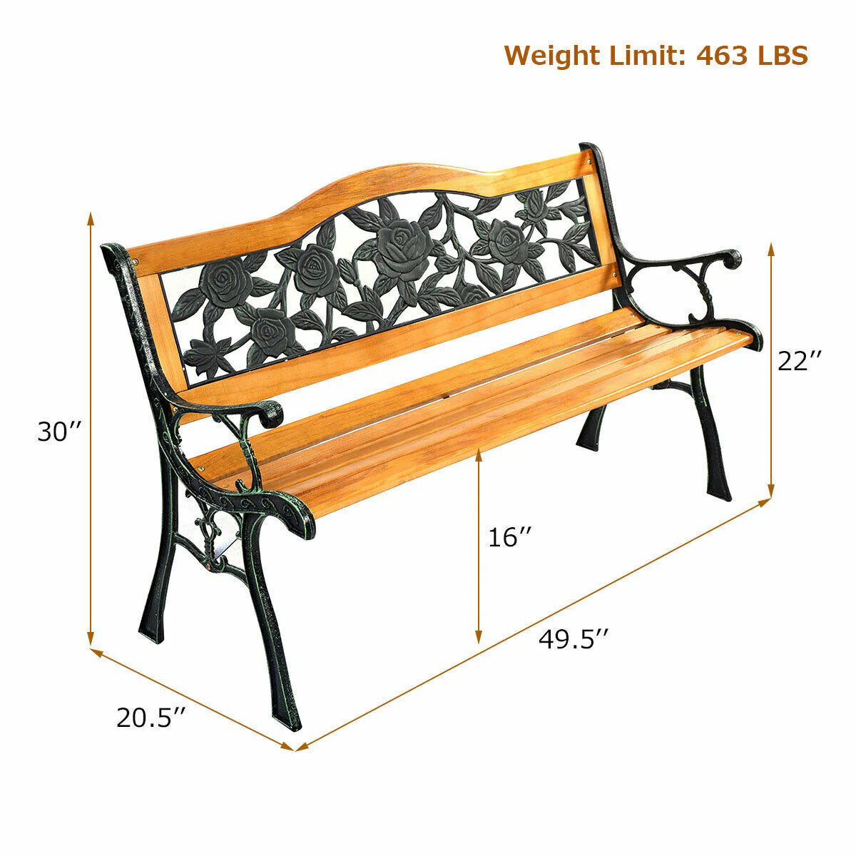 Metal Garden Bench Z91503