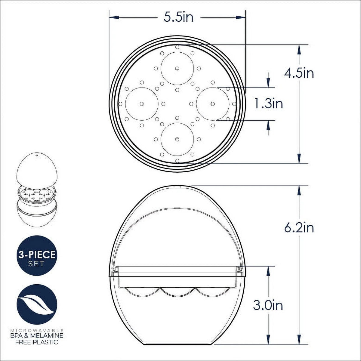 White Microwave Safe Egg Boiler M150