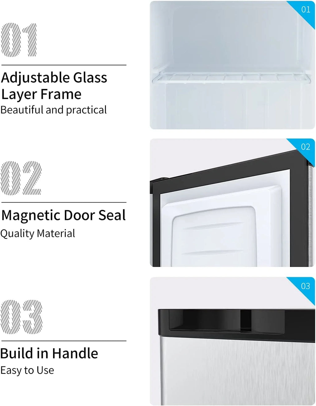 1.1 Cu.Ft Compact Upright Freezer with Shelf & Adjustable Thermostat G82278