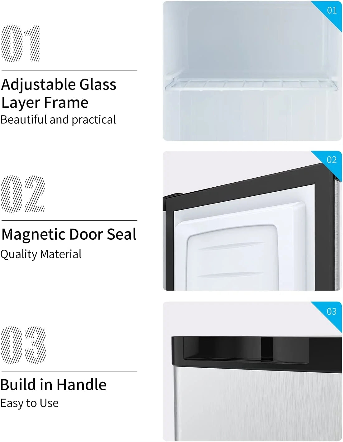 1.1 Cu.Ft Compact Upright Freezer with Shelf & Adjustable Thermostat G82278