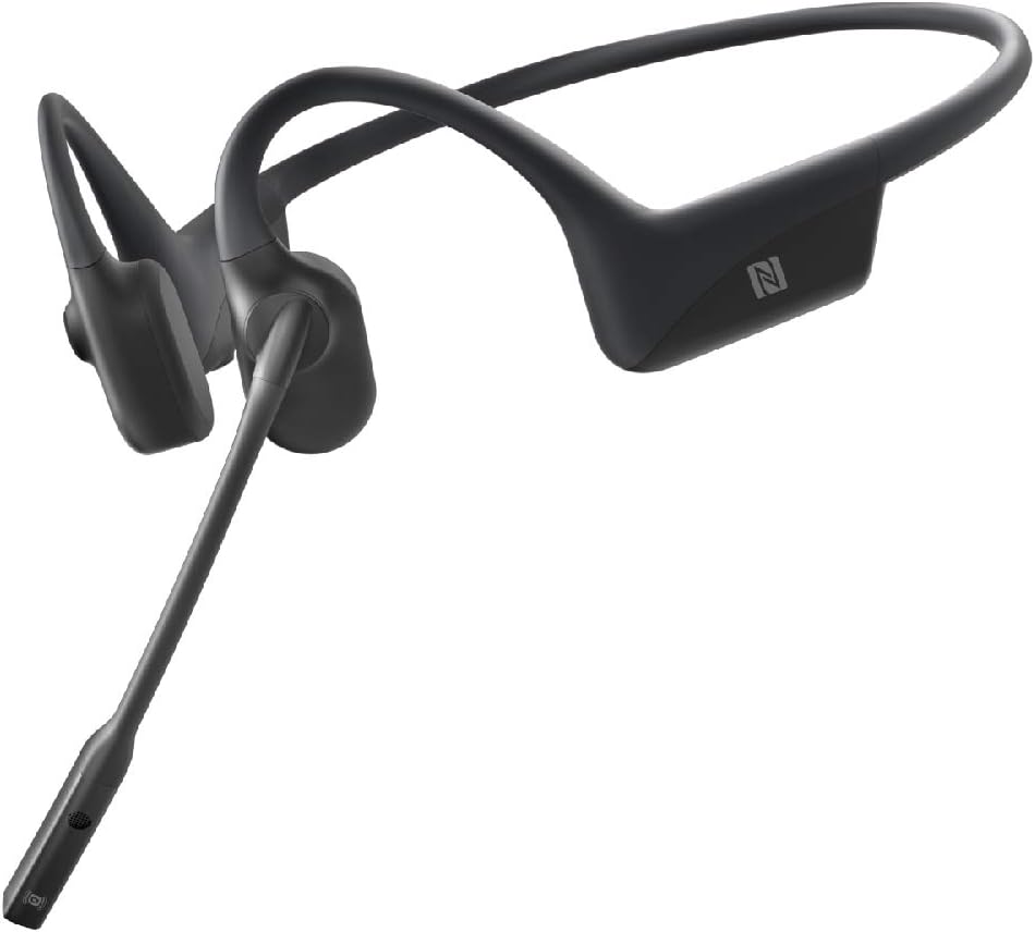 Black Bone Conduction Bluetooth Headset with Boom Microphone I447153