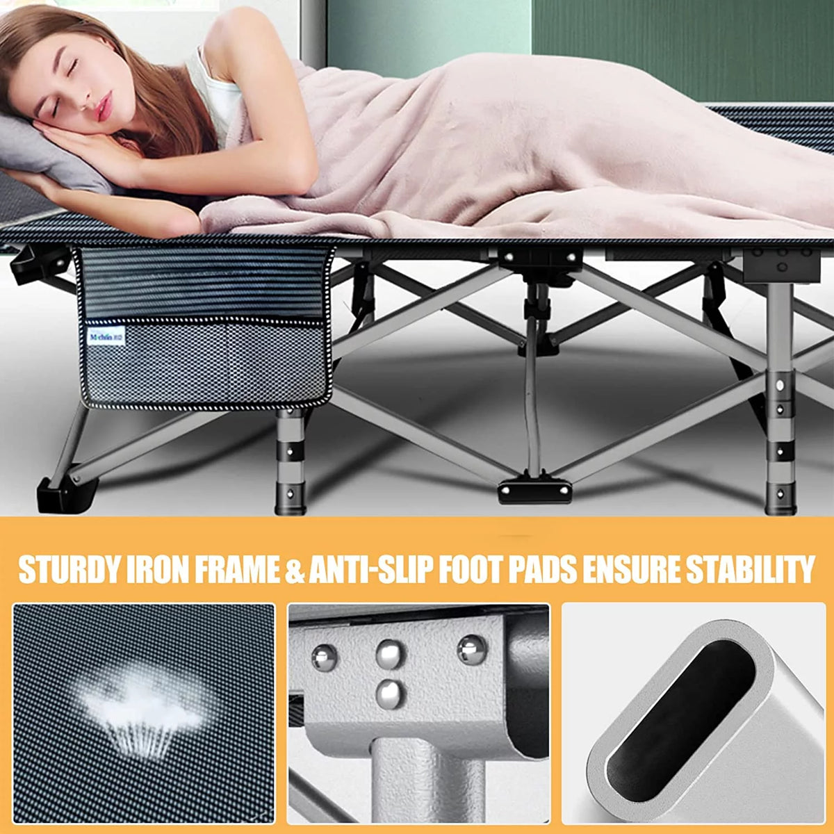 Folding Bed with Mattress and Carrying Bag U244630