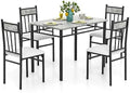 5 Piece Dining Table Set with Metal Frame & Padded Seat I28911