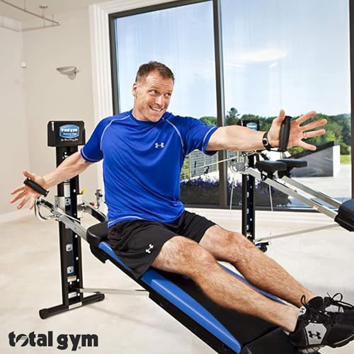 Total Body Training Home Gym Workout Machine with Squat Stand, Leg Pull, 2 Ankle Cuffs, and Exercise Chart I501