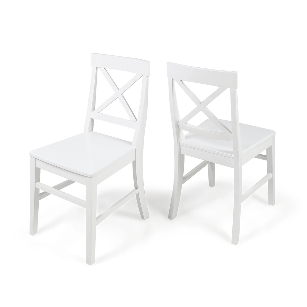 White Acacia Wood Dining Chairs Set of 2 S78864