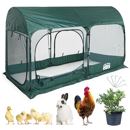 Green Pop-Up Chicken Pen with 3 Doors and Handbag G8972