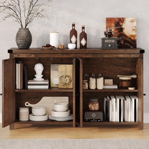 Oak Sideboard Buffet Cabinet with Storage and Doors W606952