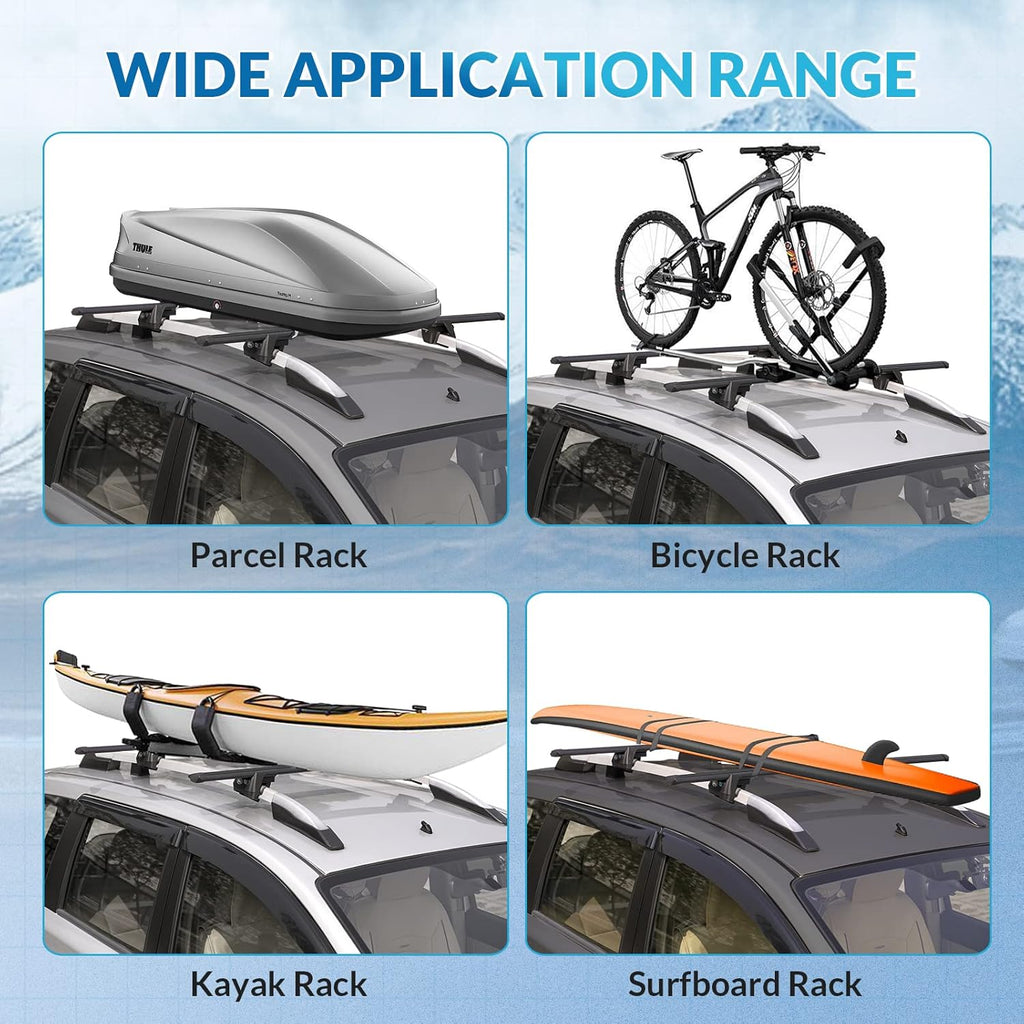 Black Adjustable Aero Aluminum Roof Rack Cross Bars S254