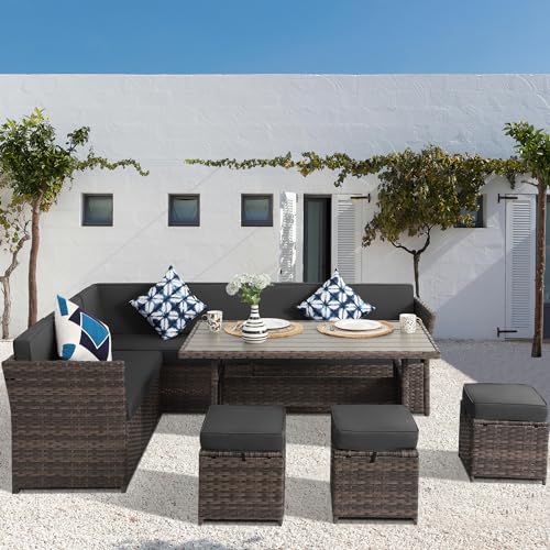 7 Piece PE Wicker Patio Dining Set P4241