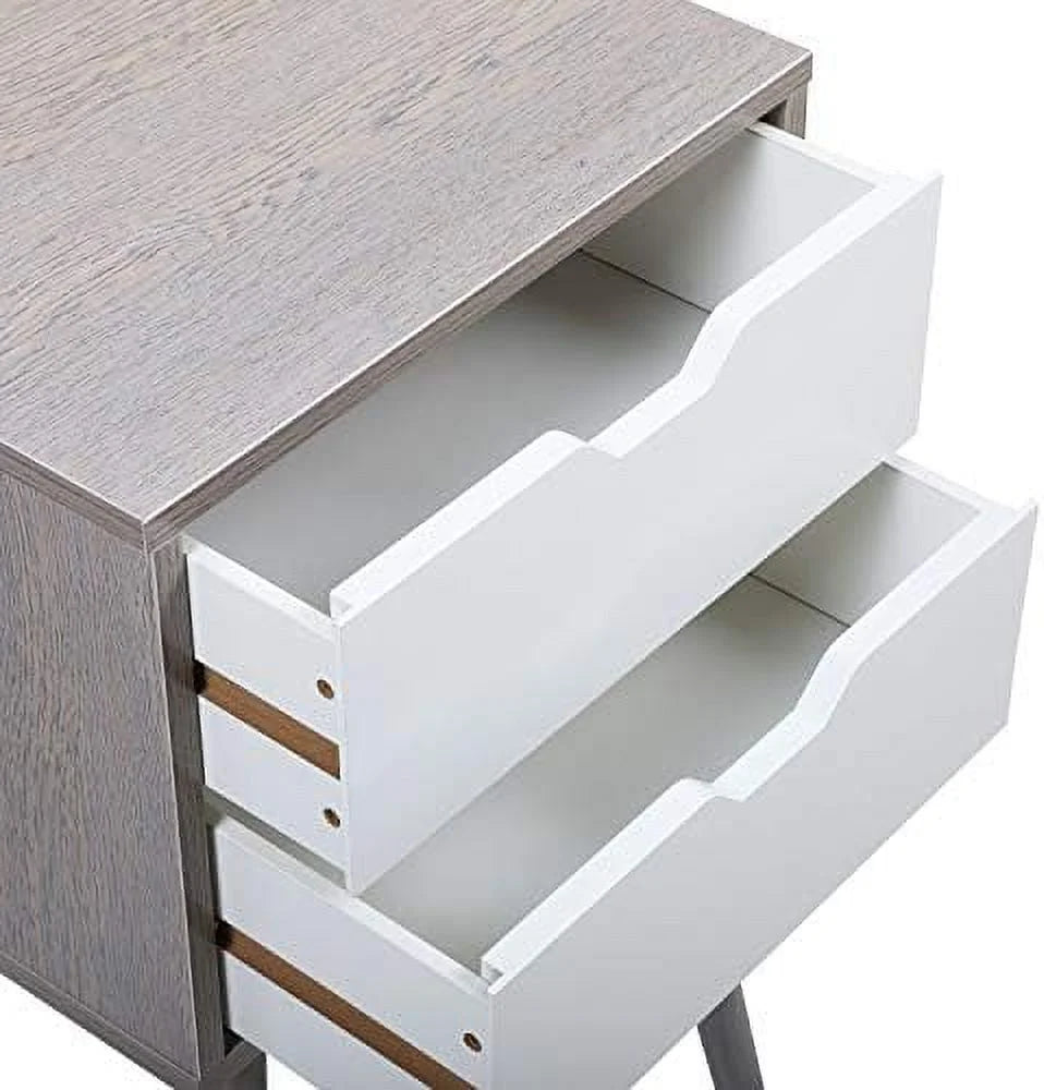 Blue Nightstand with Drawer Solid Wood Leg I35650