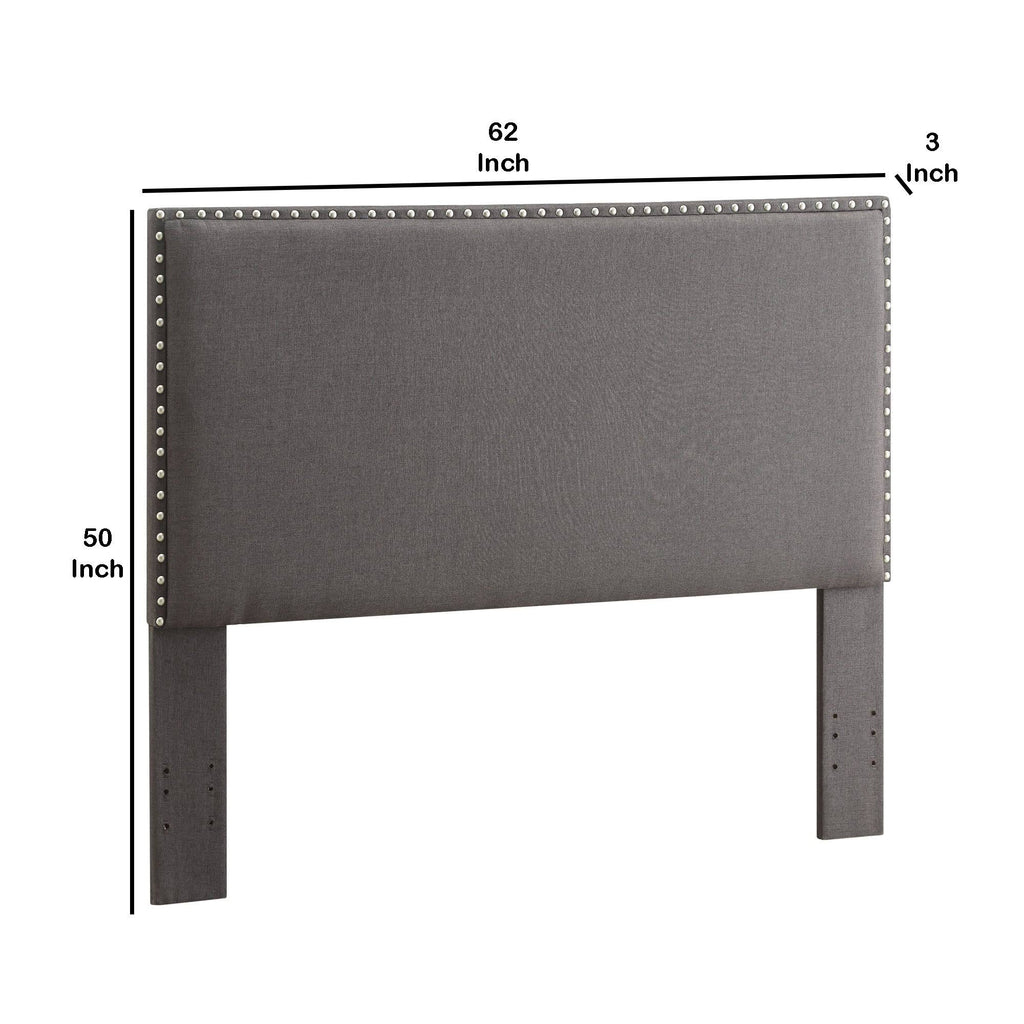 Gray Full Queen Size Wooden Headboard A182184